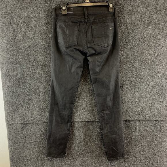 Rag & Bone Women’s Skinny Jeans Zipper Capri Moto Black Size 26 - Picture 14 of 16